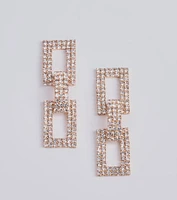 Radiant Glam Rhinestone Chain-Link Duster Earrings
