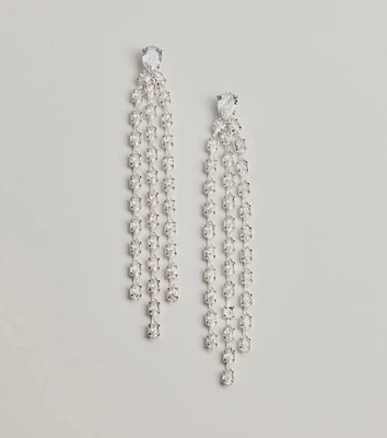 Starlit Beauty Fringe Cubic Zirconia Earrings