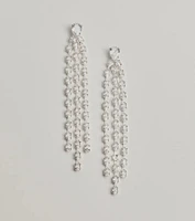 Starlit Beauty Fringe Cubic Zirconia Earrings