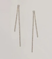 Classic Glam Rhinestone Fringe Duster Earrings