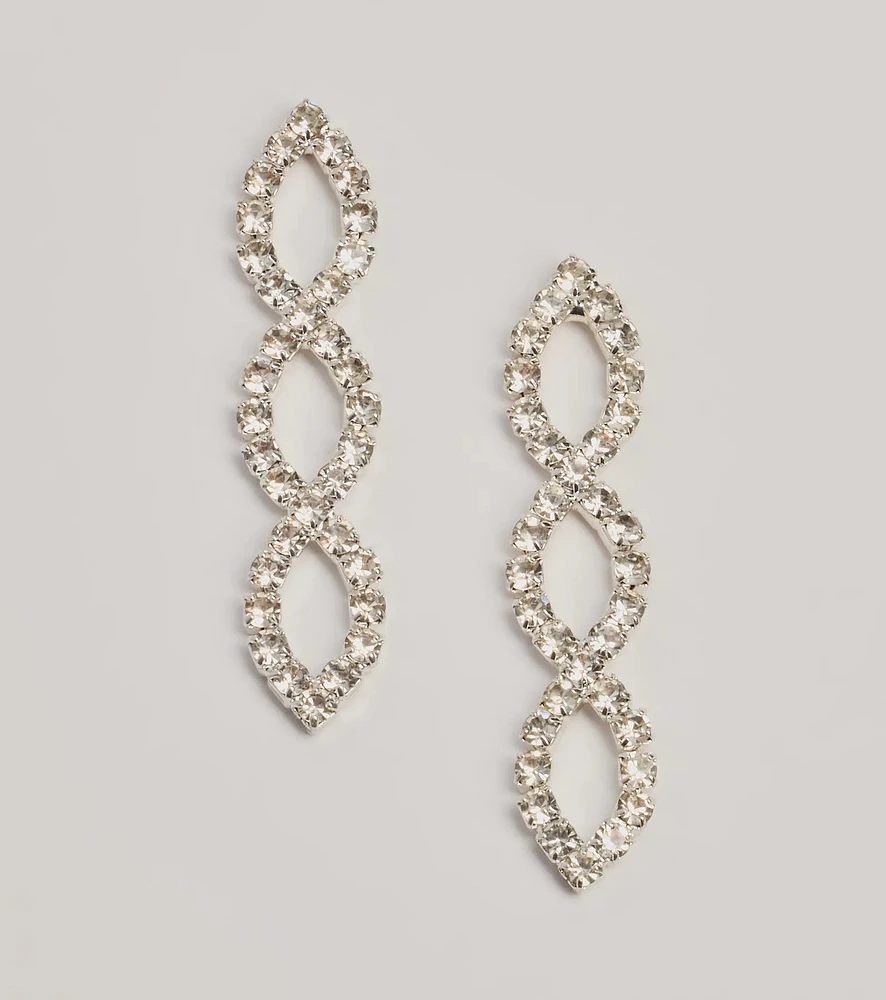 Luxe Moment Infinity Drop Rhinestone Earrings