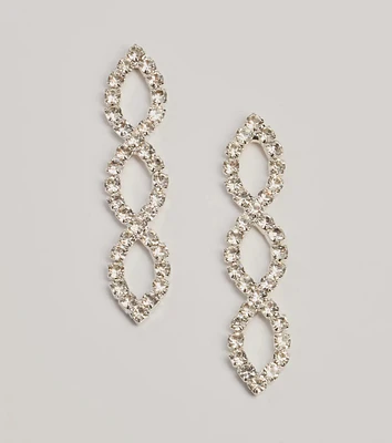 Luxe Moment Infinity Drop Rhinestone Earrings