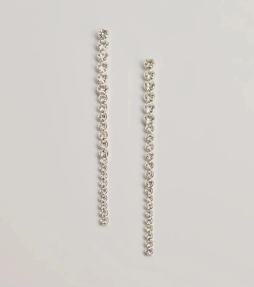 Sleek Styling Linear Rhinestone Earrings
