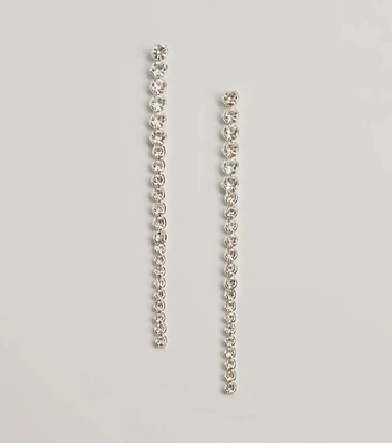 Sleek Styling Linear Rhinestone Earrings