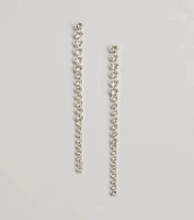 Sleek Styling Linear Rhinestone Earrings