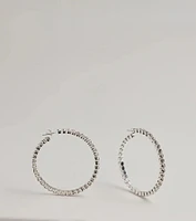 Stylish Staple Rhinestone Hoop Earrings