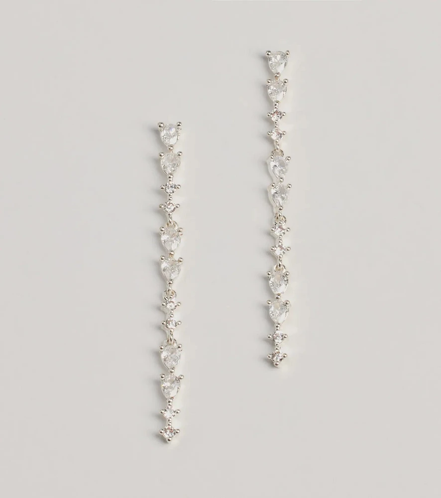 Sparkling Elegance Rhinestone Linear Earrings