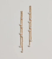 Dainty Luxe Faux Pearl And Rhinestone Earrings