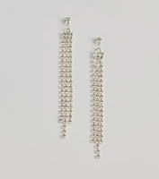 Endless Shine Rhinestone Fringe Earrings