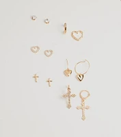 Adorable Trend Stud And Hoop Earrings Set