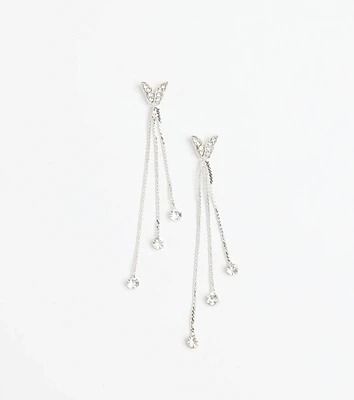 Dreamy Chic Rhinestone Butterfly Chain Earrings
