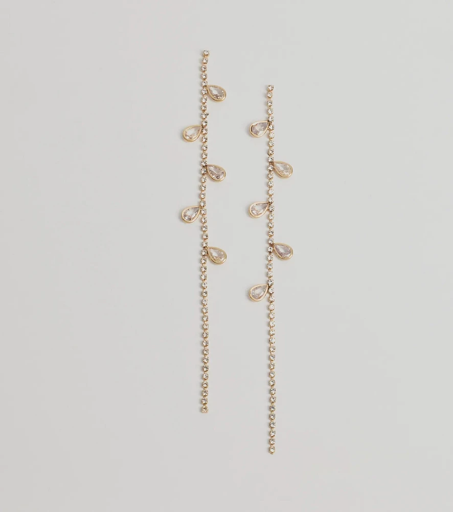 Sparkle Elegance Rhinestone Chain Earrings