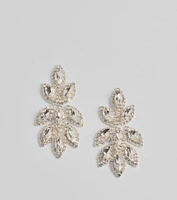 Reign With Glamour Gemstone Leaf Drop Earrings