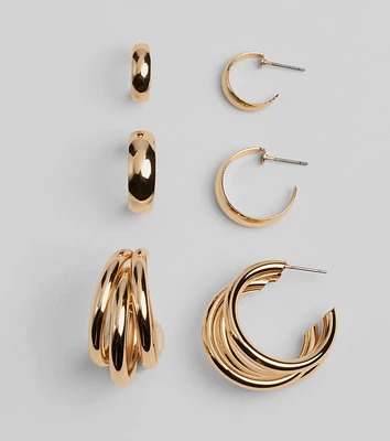 Style Up Statement Hoop Earrings Set