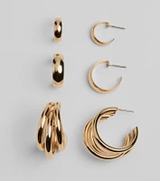 Style Up Statement Hoop Earrings Set