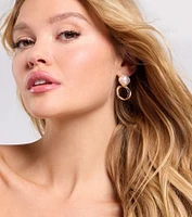 Luxe Statement Pearl Hoop Drop Earrings