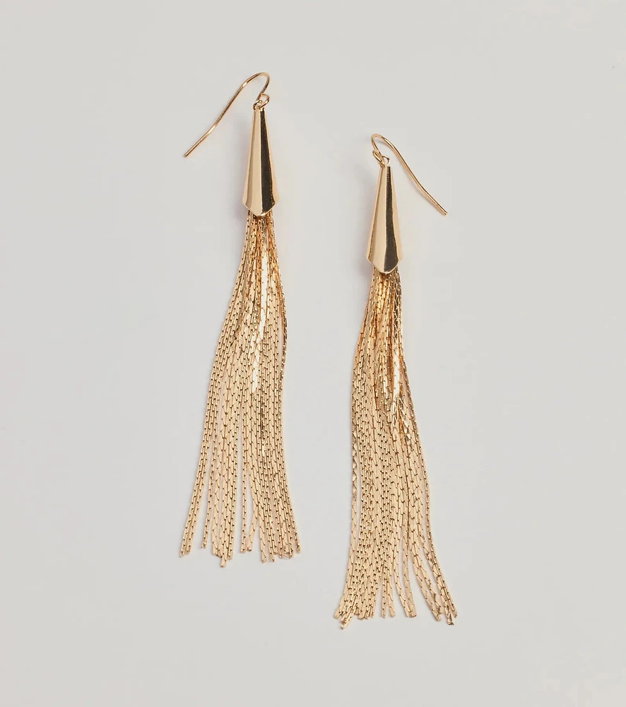 Charming Beauty Metal Tassel Earrings