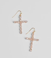 Classically Stunning Gemstone Cross Earrings