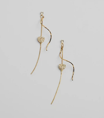 Show Love Heart Rhinestone Twist Earrings