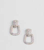 Keep it Frosty Rhinestone Door Knocker Earrings
