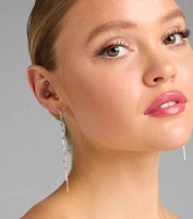 Dainty Glamour Rhinestone Linear Earrings
