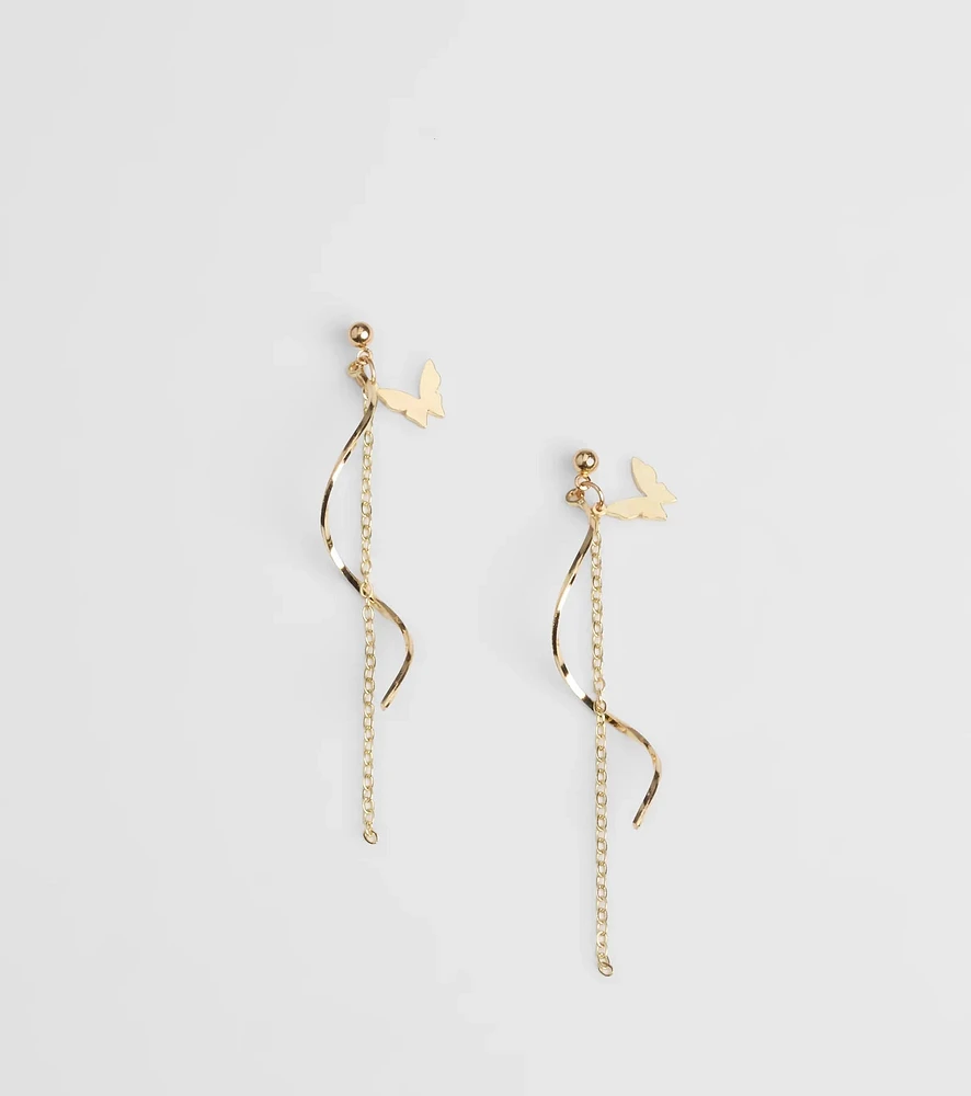 Delightful Glimmer Butterfly Twist Earrings