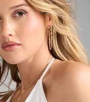 Link Up With Rhinestone Chain Huggie Earrings