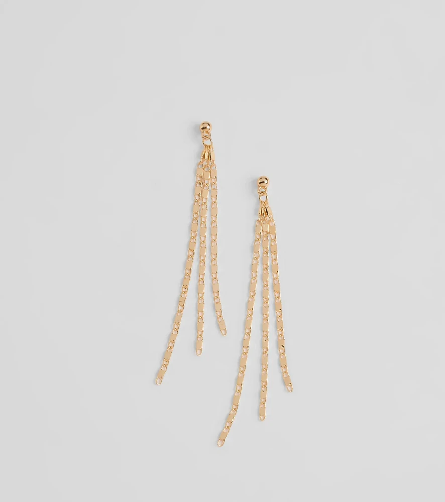 Shining Bright Chain Fringe Earrings