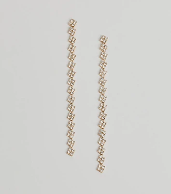 Glam And Glisten Rhinestone Linear Earrings