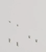 Delicate Glam Three Pack Stud Earrings