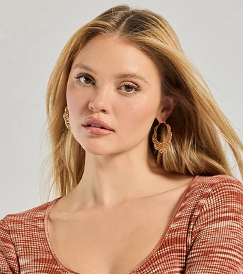 Boho Luxe Filigree Scalloped Hoop Earrings