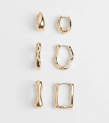 Trendy Mood Three-Pack Hoop Earrings Set