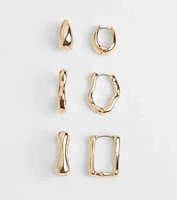 Trendy Mood Three-Pack Hoop Earrings Set