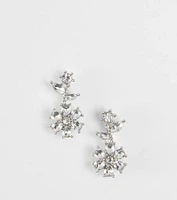Dainty Glitz Rhinestone Flower Stud Earrings
