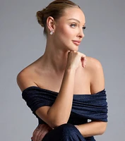 Dainty Glitz Rhinestone Flower Stud Earrings