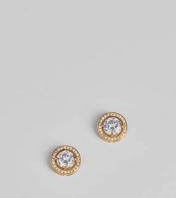 Stunning Cubic Zirconia Halo Studs