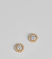 Stunning Cubic Zirconia Halo Studs