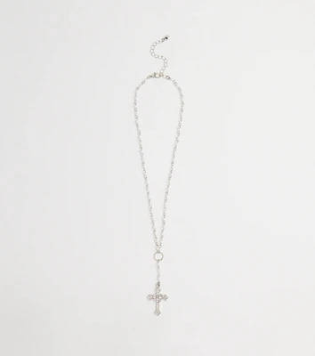 My Path Faux Pearl Cross Necklace