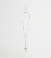 My Path Faux Pearl Cross Necklace