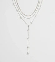 Unforgettable Luxe Rhinestone Pearl Layered Necklace