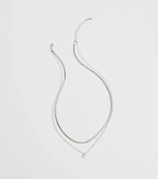 Simple Touch Rhinestone Layered Necklace