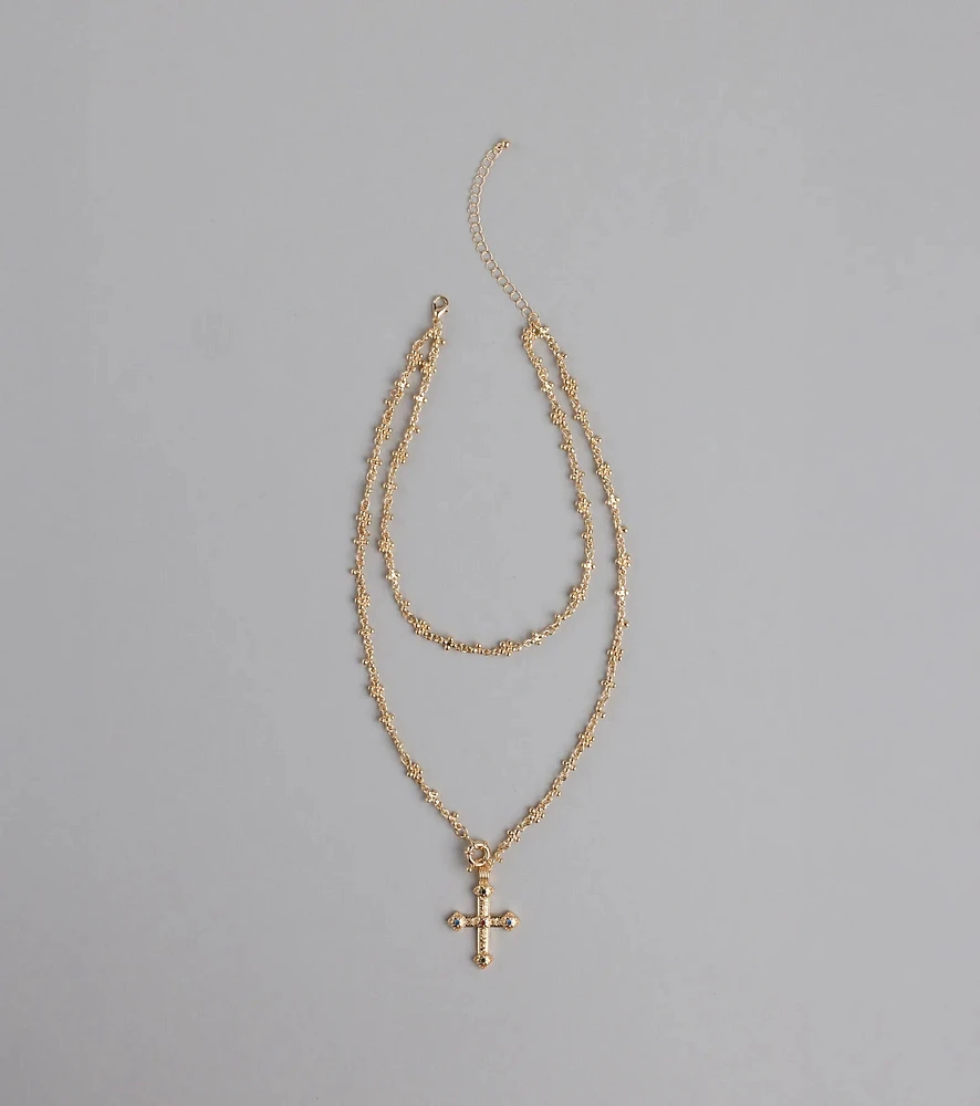 True Grace Layered Cross Necklace