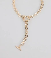 Major Statement Chain Lariat Necklace