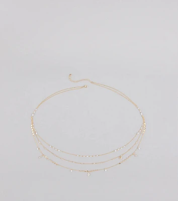 Casual Glamour Faux Pearl Belly Chain