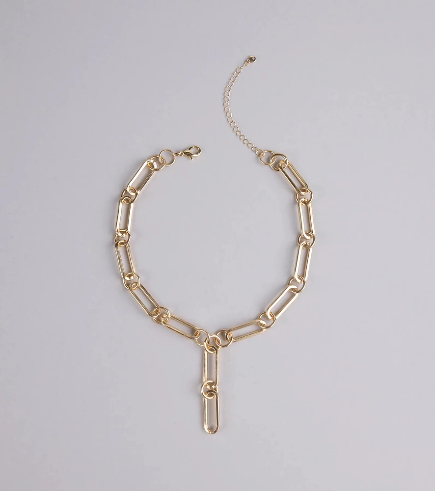 Link Up Luxe Lariat Statement Necklace