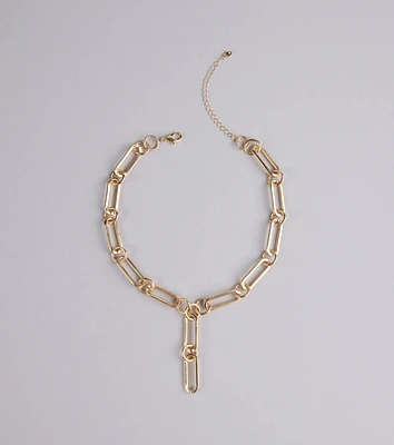 Link Up Luxe Lariat Statement Necklace