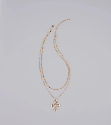 Fashionable Faith Layered Cross Pendant Necklace