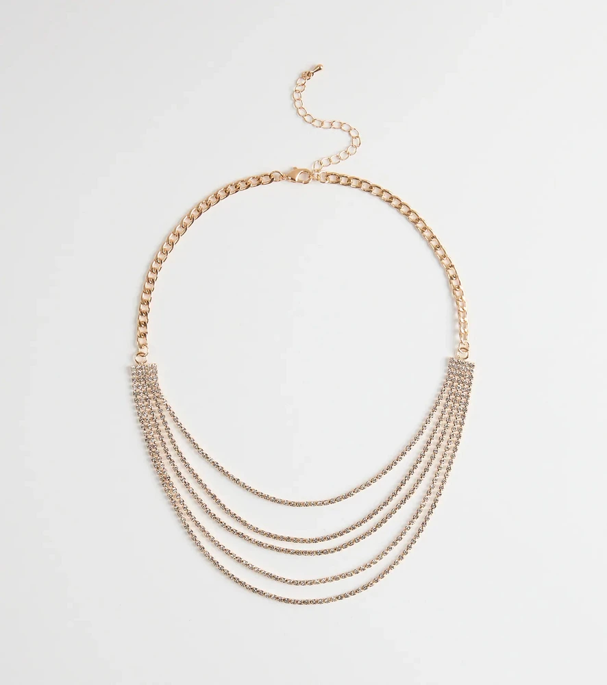 Perfect Girl Layered Rhinestone Necklace