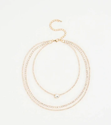 Chic Shine Rhinestone Layered Necklace