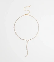 Luxe Aura Cubic Zirconia Lariat Necklace